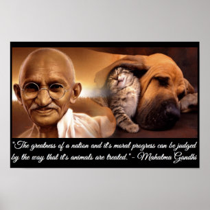 Póster Cita animal de Gandhi