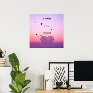 Póster Cita automotivadora rosa brillante y morada