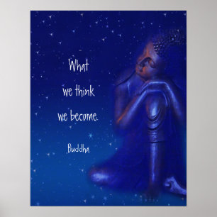 Póster Cita azul del Mindfulness de Buda el del zafiro
