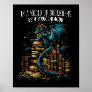 Póster Cita Bookish En Un Mundo De Bookworms Sea Un Libro