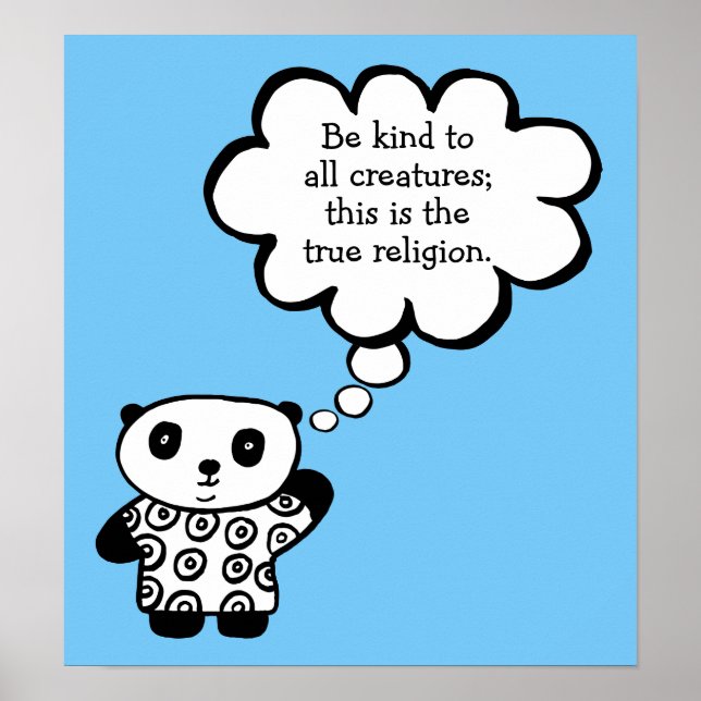 Póster Cita budista de Pandy el Panda Sé Amable (Frente)