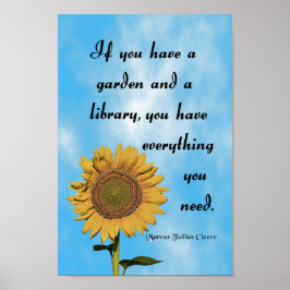 Póster Cita Cicero, si tienes un jardín