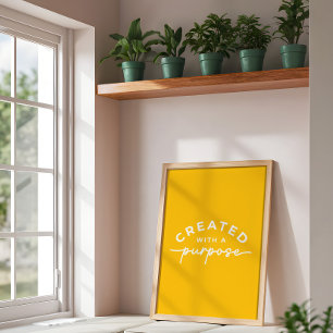 Póster Cita cristiana elegante amarillo brillante