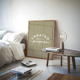 Póster Cita cristiana elegante de color verde oliva