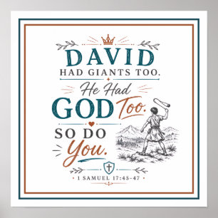 Póster Cita Cristiana Espiritual de David También Tenía G