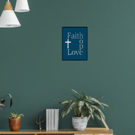 Póster Cita cristiana "Faith Hope Love"