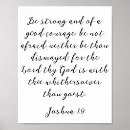 Póster Cita cristiana negra minimalista