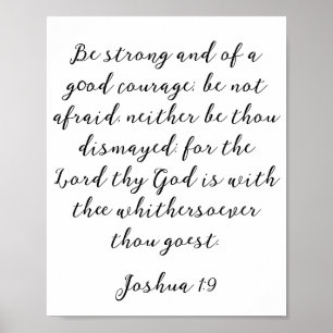 Póster Cita cristiana negra minimalista