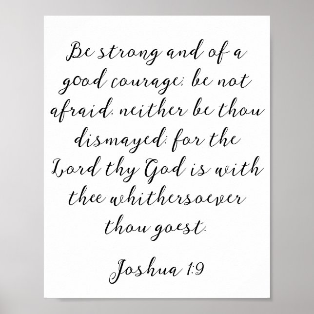 Póster Cita cristiana negra minimalista (Frente)