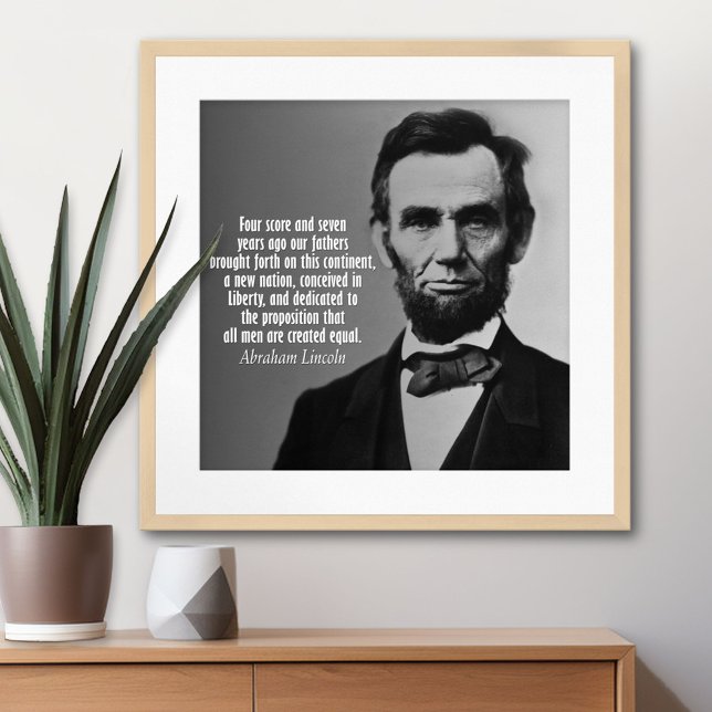 Póster Cita de Abraham Lincoln - Dirección de Gettysburg (Abraham Lincoln  Poster)