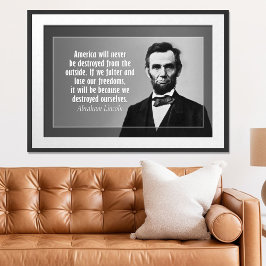 Póster Cita de Abraham Lincoln sobre Estados Unidos