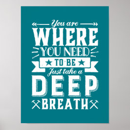 Póster Cita de aceptación inspiradora respira hondo