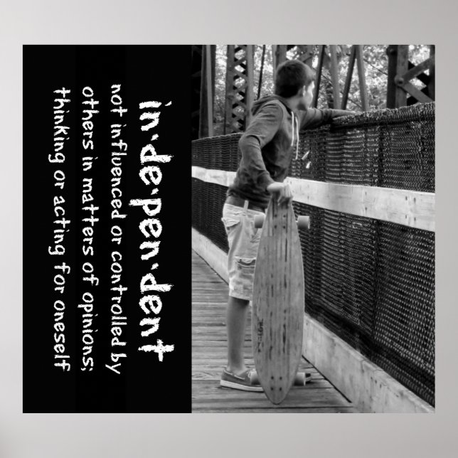 Póster Cita de actitud adolescente de Longboard (Frente)