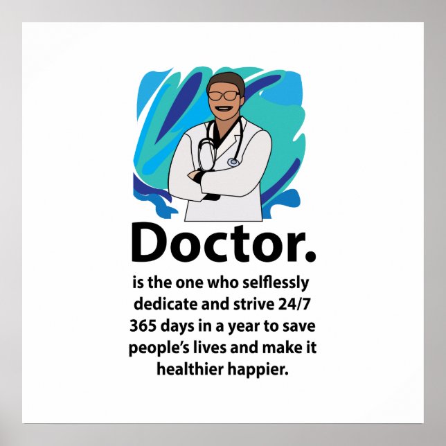 Póster Cita de Agradecimiento a los Médicos (Frente)