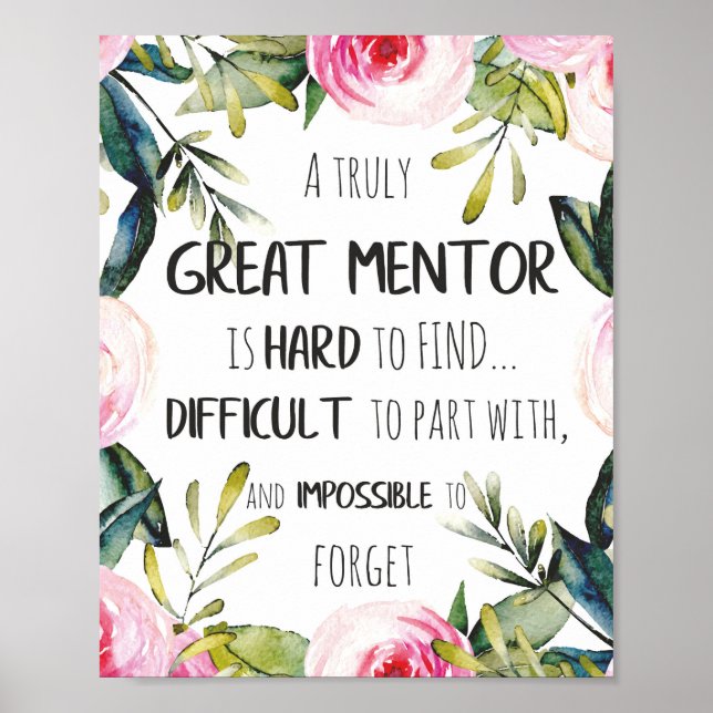 Póster Cita de agradecimiento a mentor de regalo verdader (Frente)