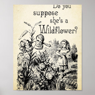 Póster Cita de Alice in Wonderland - Shes a Wildflower - 