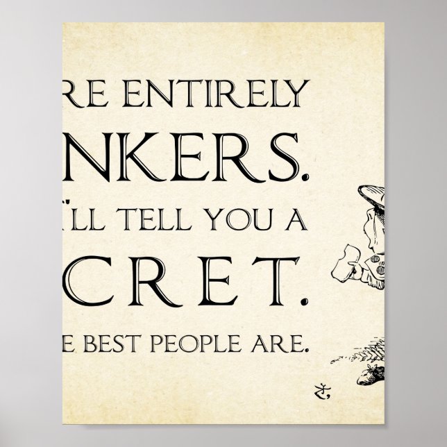 Póster Cita de Alicia en el país de las maravillas - Tú e (Frente)