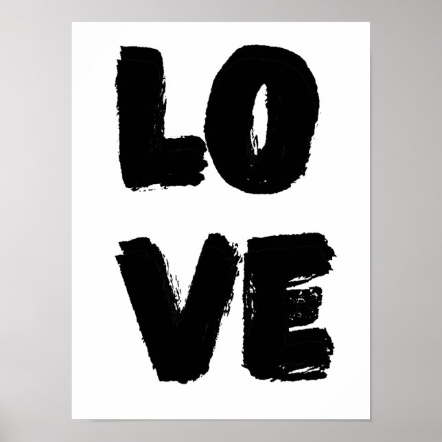 Póster Cita de amor Art|Pintura moderna Monocroma simple (Frente)