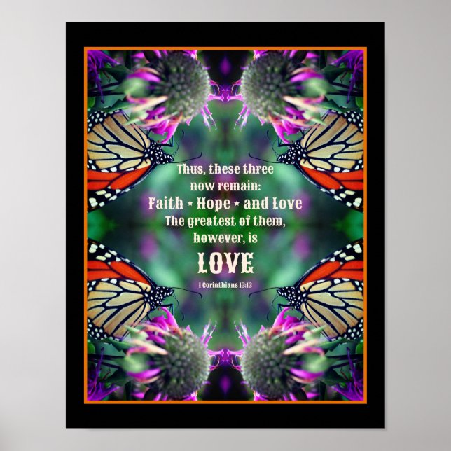 Póster Cita de amor Monarch Mariposa Inspiradora (Frente)