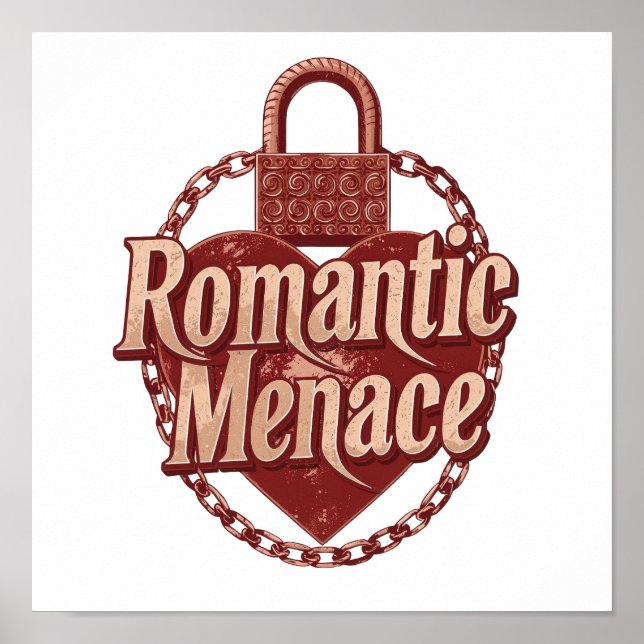 Póster Cita de amor oscuro con cadenas y corazón (Frente)