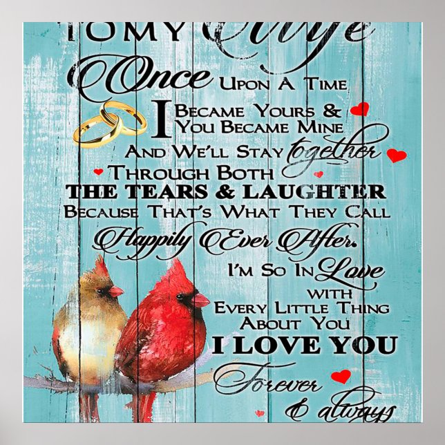 Póster Cita De Amor Para Esposa, Regalo De Amor Pareja, E (Frente)