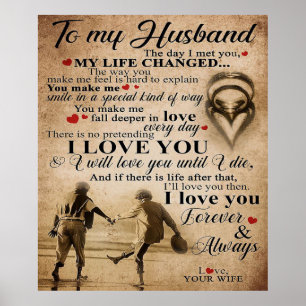 Póster Cita de amor para marido   Agradable regalo de dec