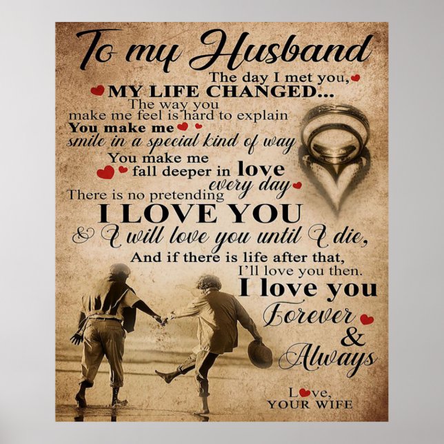 Póster Cita de amor para marido | Agradable regalo de dec (Frente)
