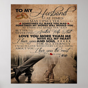 Póster Cita de amor para marido Regalo Cuto Para Novio