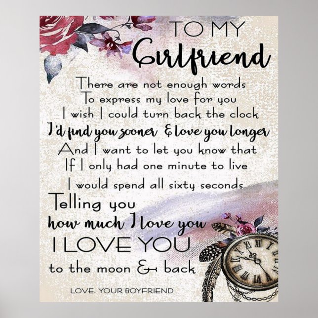 Póster Cita De Amor Para Novia | Bonito regalo de pareja (Frente)
