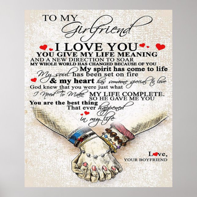 Póster Cita De Amor Para Novia | Mejor Regalo Para La Esp (Frente)