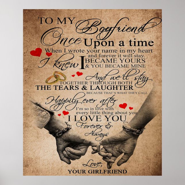 Póster Cita De Amor Para Novio | Lovely Quotes Gift (Frente)