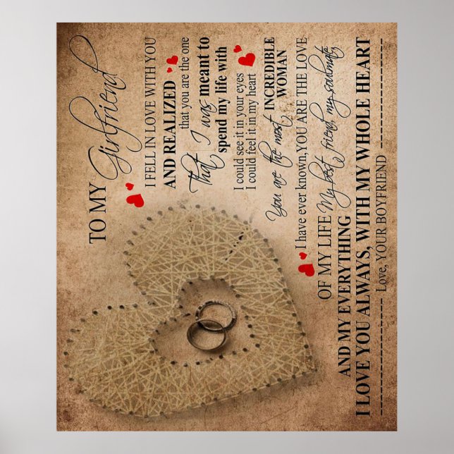 Póster Cita De Amor Para Novio | Ofertas divertidas prese (Frente)