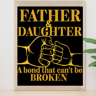Póster Cita de amor simple y elegante entre padre e hija