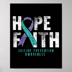 Póster Cita de angustia Fe Esperanza Prevención del suici