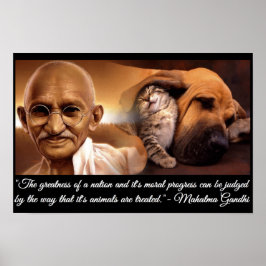 Póster Cita de animales de Ghandi