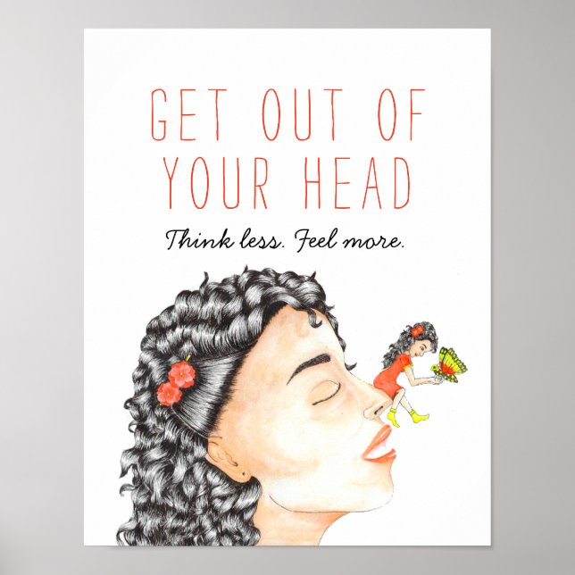 Póster Cita de ansiedad Inspiradora por acuarela capricho (Frente)