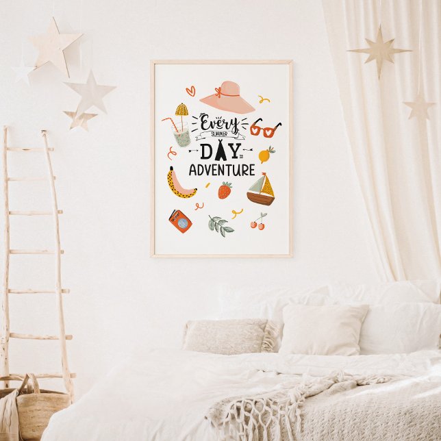 Póster Cita De Aventura De Verano Colorida Nursera Infant (In-context, girl's room)