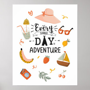 Póster Cita de Aventura de Verano Guardería Infantil Colo