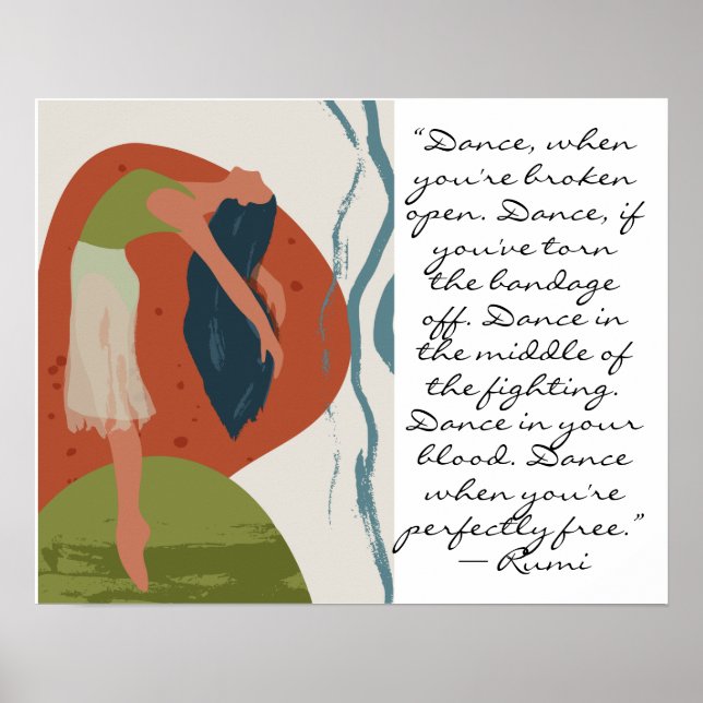 Póster Cita de baile de Rumi con bailarina (Frente)