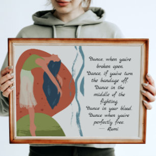 Póster Cita de baile de Rumi con bailarina