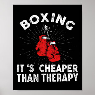 Póster Cita de boxeo divertida caja de guantes