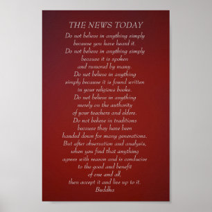 Póster Cita de Buda No crean News Today
