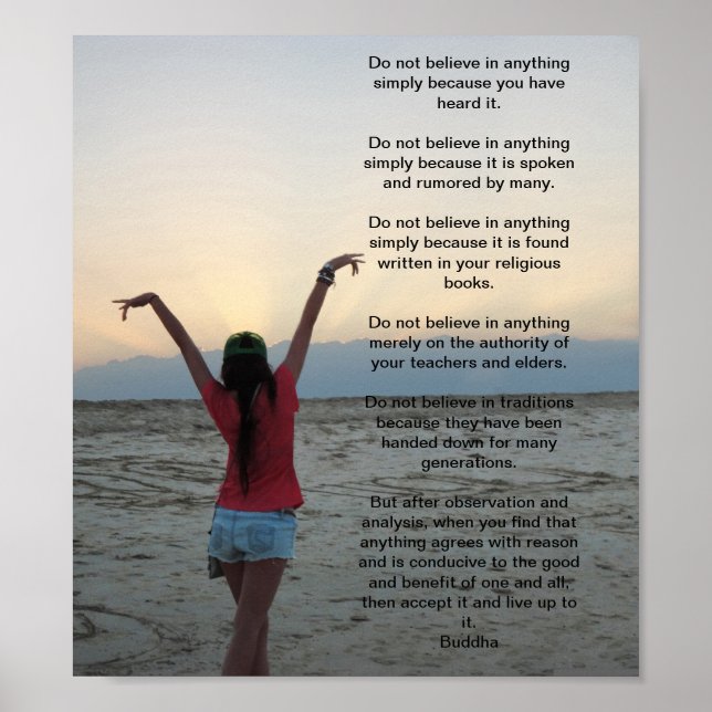 Póster Cita de Buda No crean News Today (Frente)