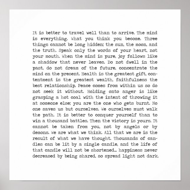 Póster Cita de Buddha Wisdom (Frente)