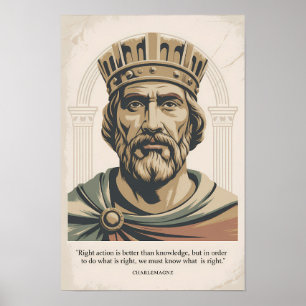 Póster Cita de Carlomagno Ilustración de los Francos Vint