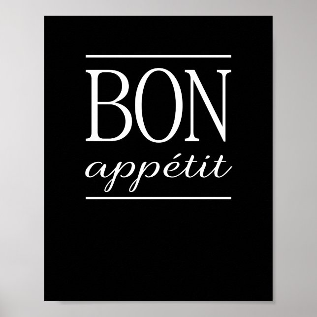 Póster Cita de cena de BON APPETIT Black Kitchen (Frente)