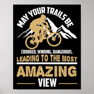 Póster Cita de Ciclismo de Montaña Que Tus Senderos Sean