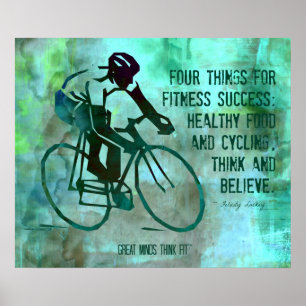 Póster Cita de ciclismo y Poster de fitness