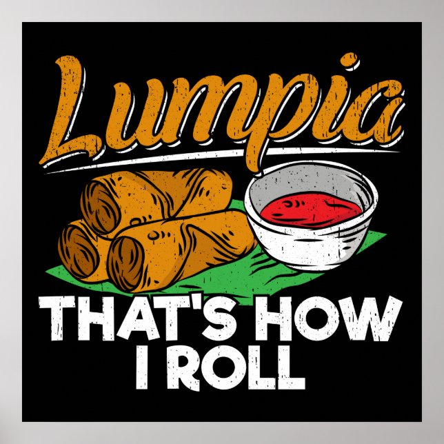 Póster Cita de comida Lumpia filipina de Filipinas (Frente)
