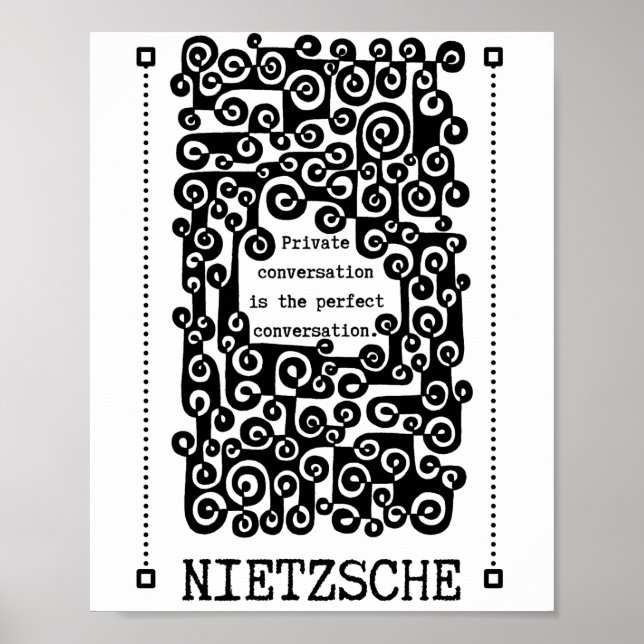 Póster Cita de CONVERSACIÓN perfecta de Nietzsche (Frente)